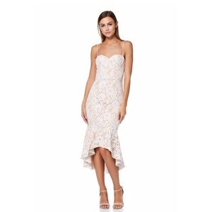 Jarlo London Elegant Lace Strapless Dress in Cream - NWT